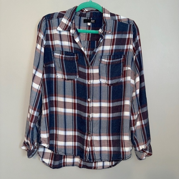 EUC Kut From The Kloth Flannel Tunic Long Sleeve Top Size Small - Picture 2 of 6